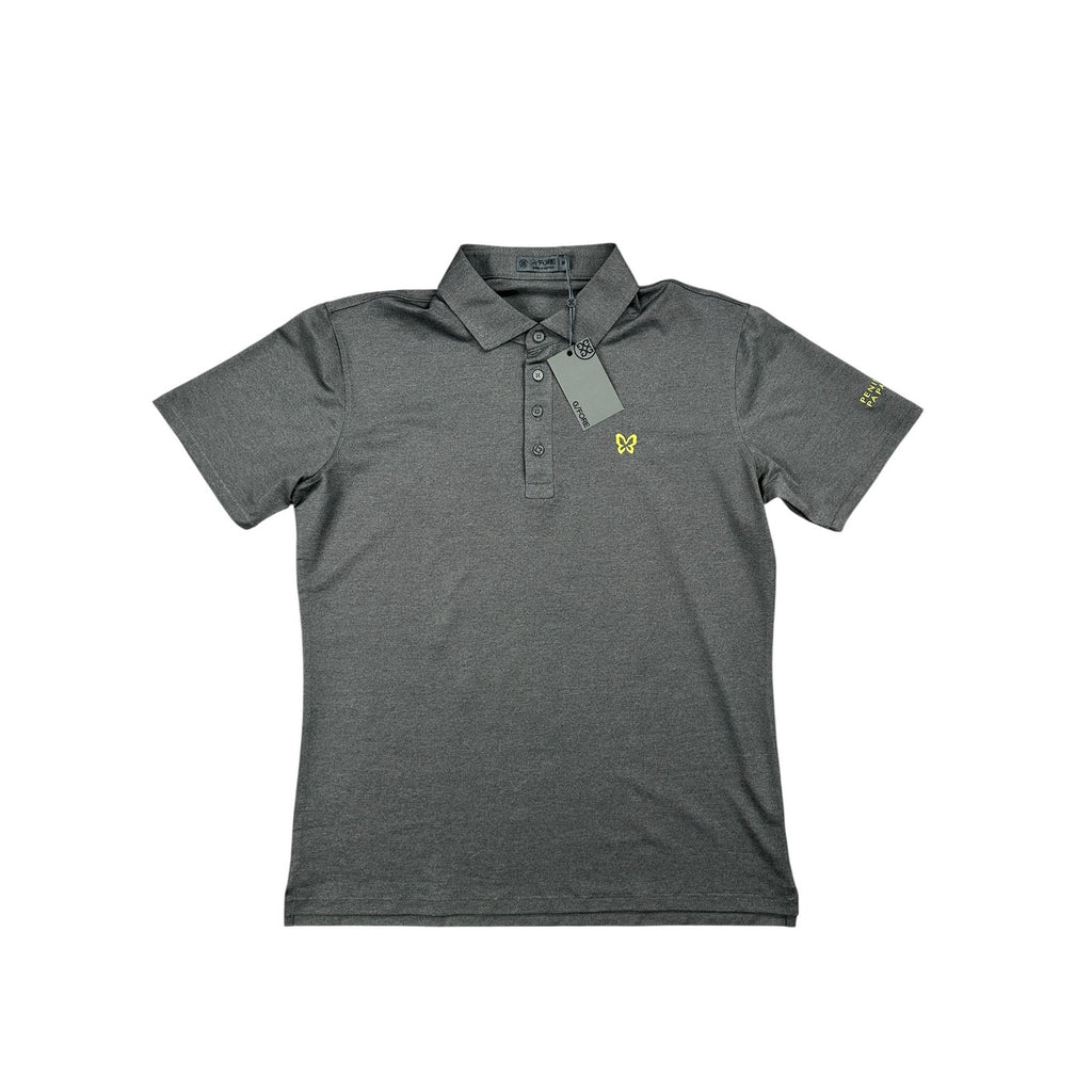 G/Fore Peninsula Papagayo Essential Pique Polo in Charcoal Grey — Size Medium