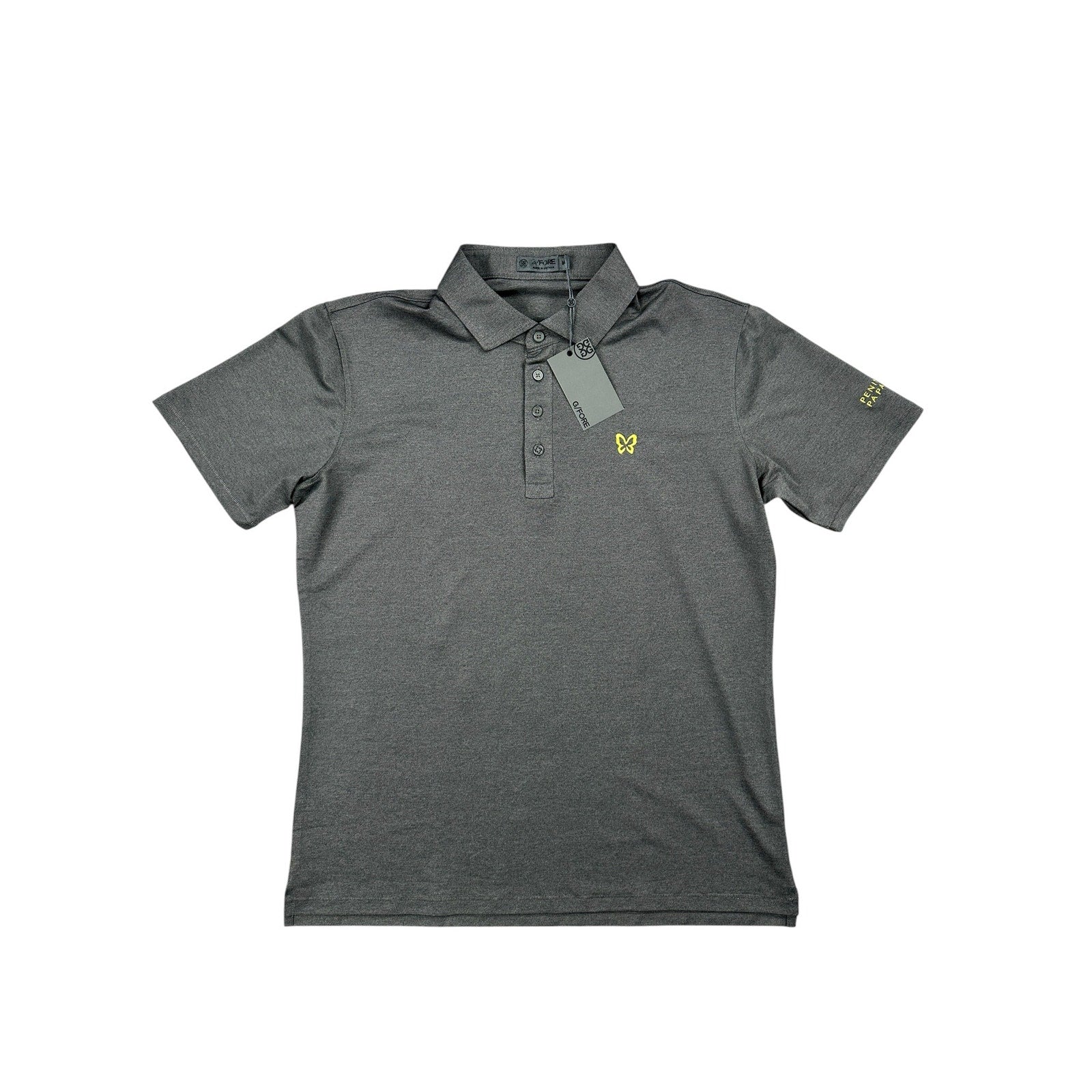 G/Fore Peninsula Papagayo Essential Pique Polo in Charcoal Grey — Size Medium