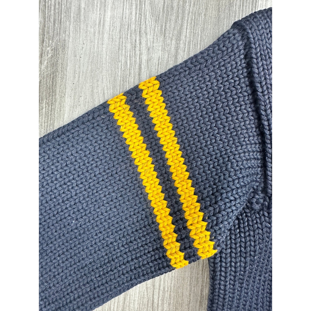 Bradley Knit Wear Vintage 1920s-30s Wool Shawl Collar Striped Varsity Athletic Sweater — Size Small // Preowned