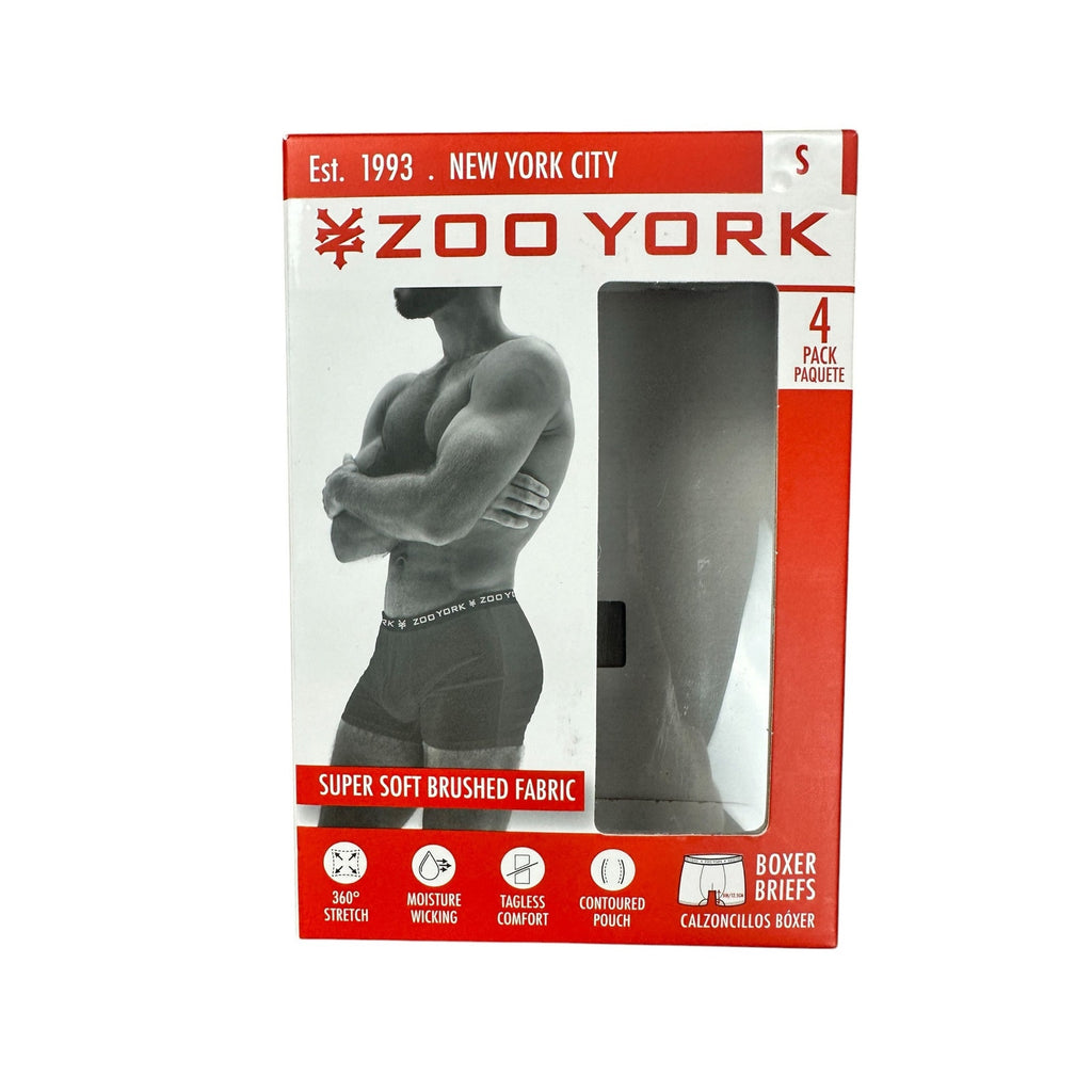 Zoo York Super Soft Brushed Tagless 360 Stretch Boxer Briefs 4-Pack in Multi — Size Small
