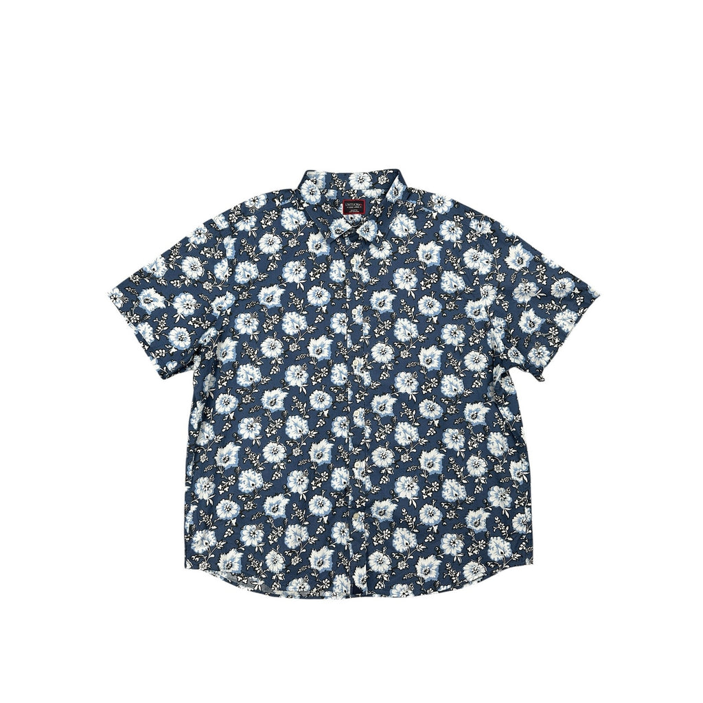 UNTUCKit Monreale Hawaiian Regular Fit Short Sleeve Shirt in Navy, Blue, White — Size 3XL // Preowned