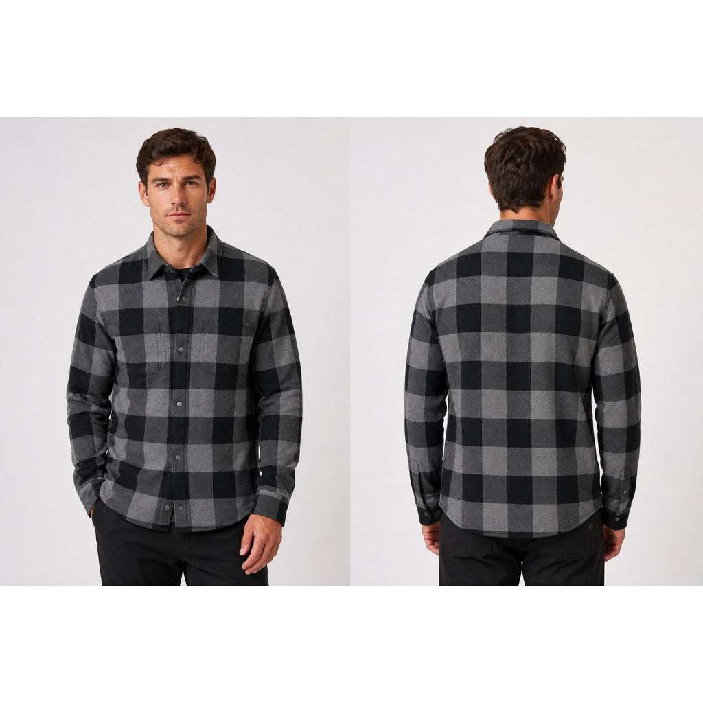 Lululemon Mason's Peak Soft Flannel Overshirt in Gray, Black — Size XL // Preowned