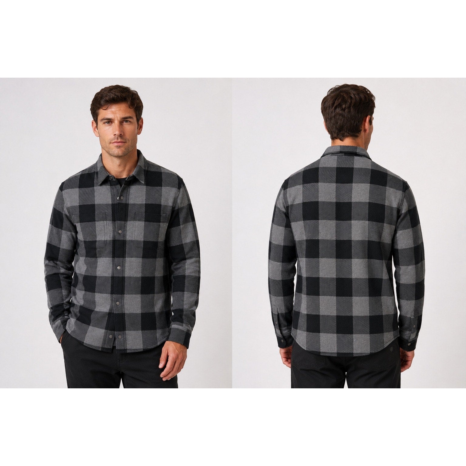 Lululemon Mason's Peak Soft Flannel Overshirt in Gray, Black — Size XL // Preowned