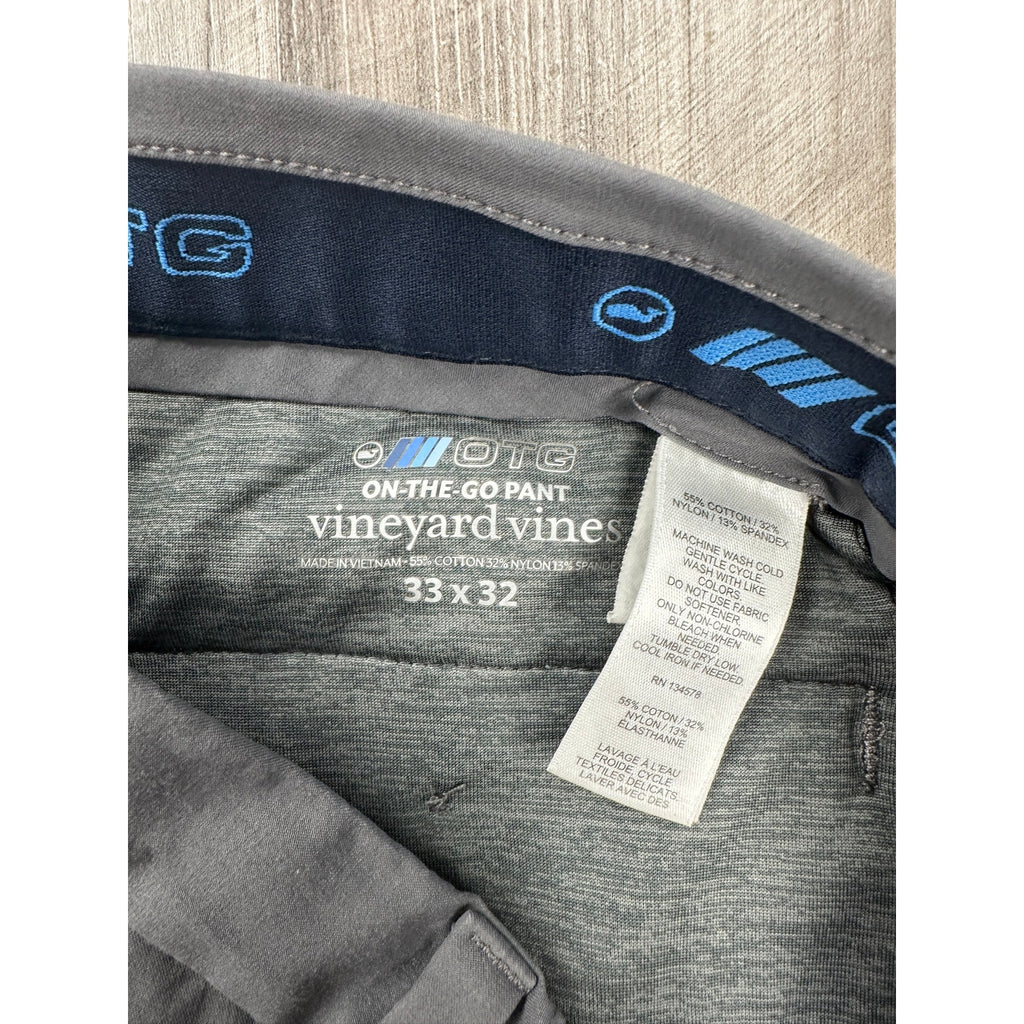 Vineyard Vines On the Go Performance Chino Pants in Gray — Size 33x32 // Preowned