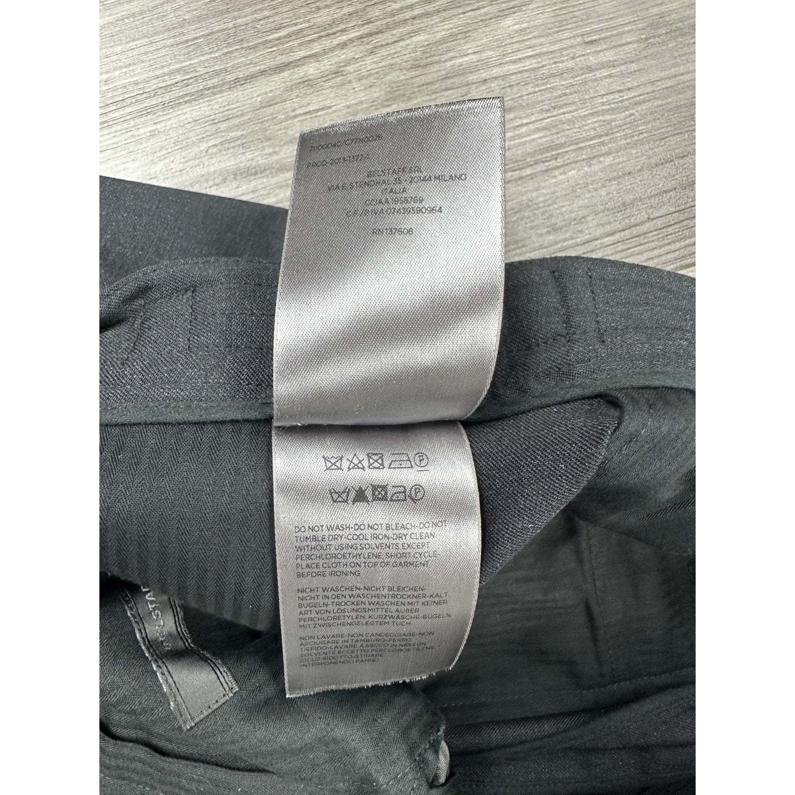 Belstaff FW13 Tailored Made in Italy Wool Trousers with Side Adjusters in Black — Size 46 (US 30) // Preowned