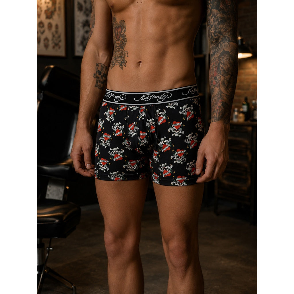 Ed Hardy Performance Boxer Briefs 4-Pack — Size Medium