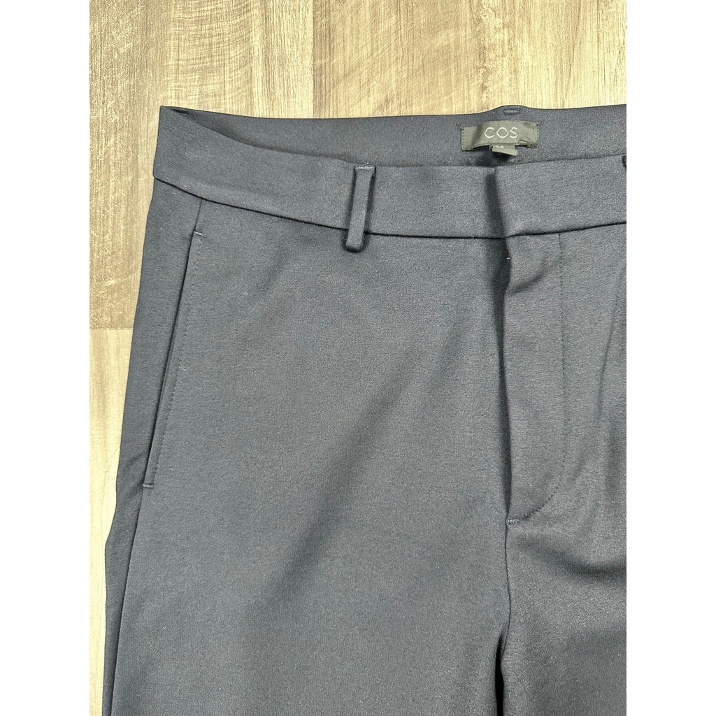 COS Slim Tapered Viscose Blend Ankle Zip Trousers in Navy — Size 50 (US 34R) // Preowned