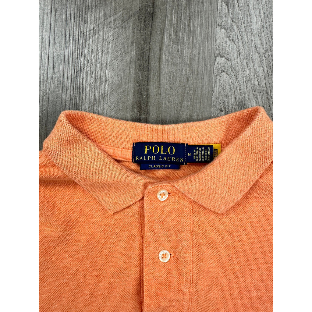 Polo Ralph Lauren Classic Fit Mesh Knit Polo in Bright Orange — Size Medium // Preowned