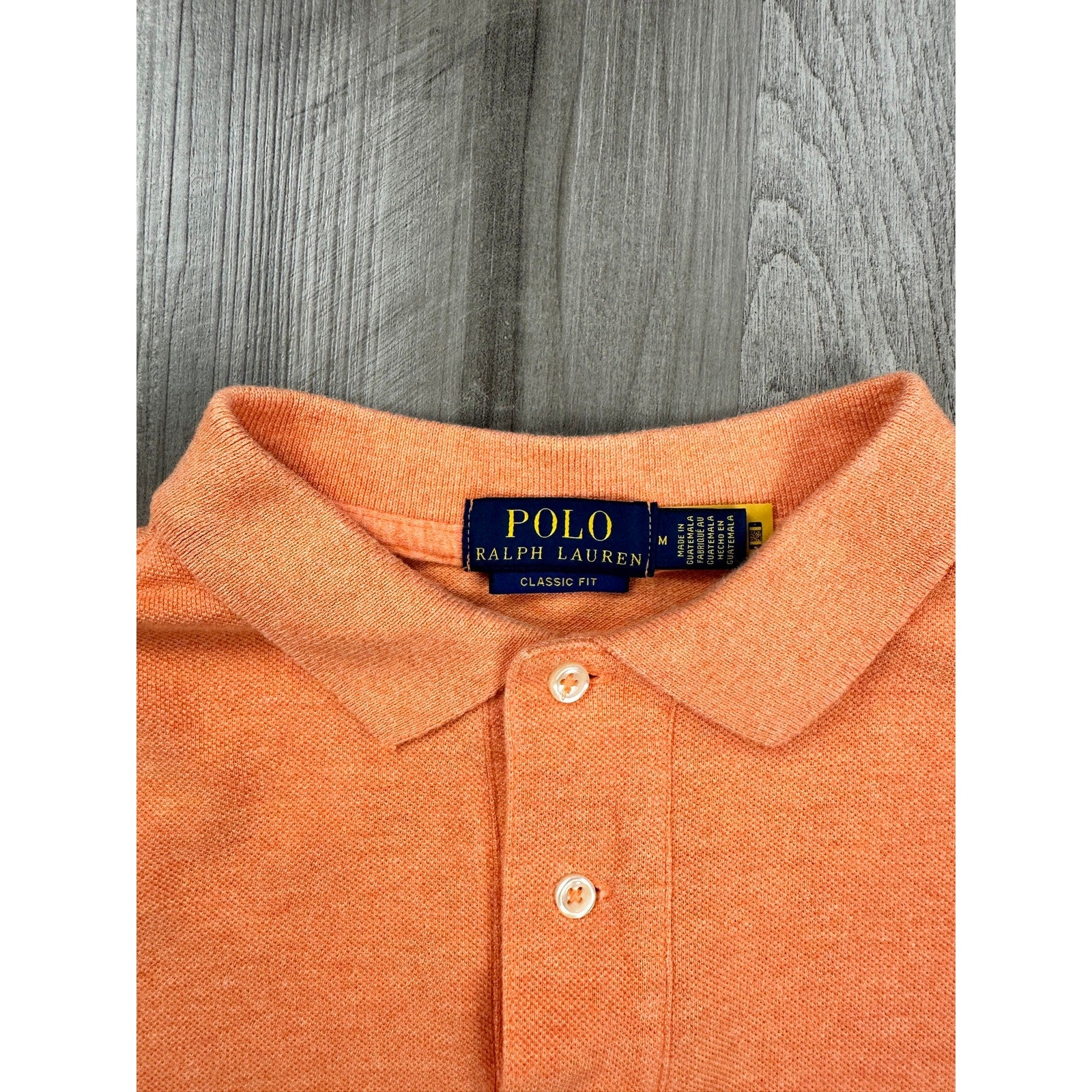 Polo Ralph Lauren Classic Fit Mesh Knit Polo in Bright Orange — Size Medium // Preowned