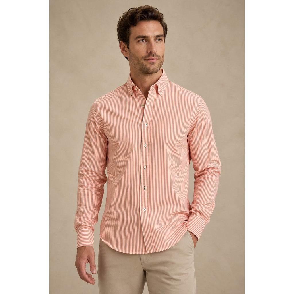 Robert Talbott Estate Trim Fit Striped Long Sleeve Button Down - Medium