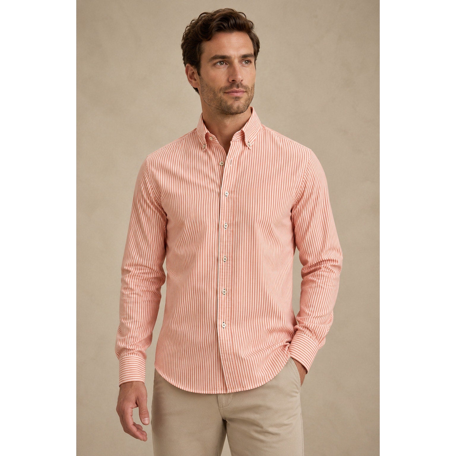 Robert Talbott Estate Trim Fit Striped Long Sleeve Button Down - Medium