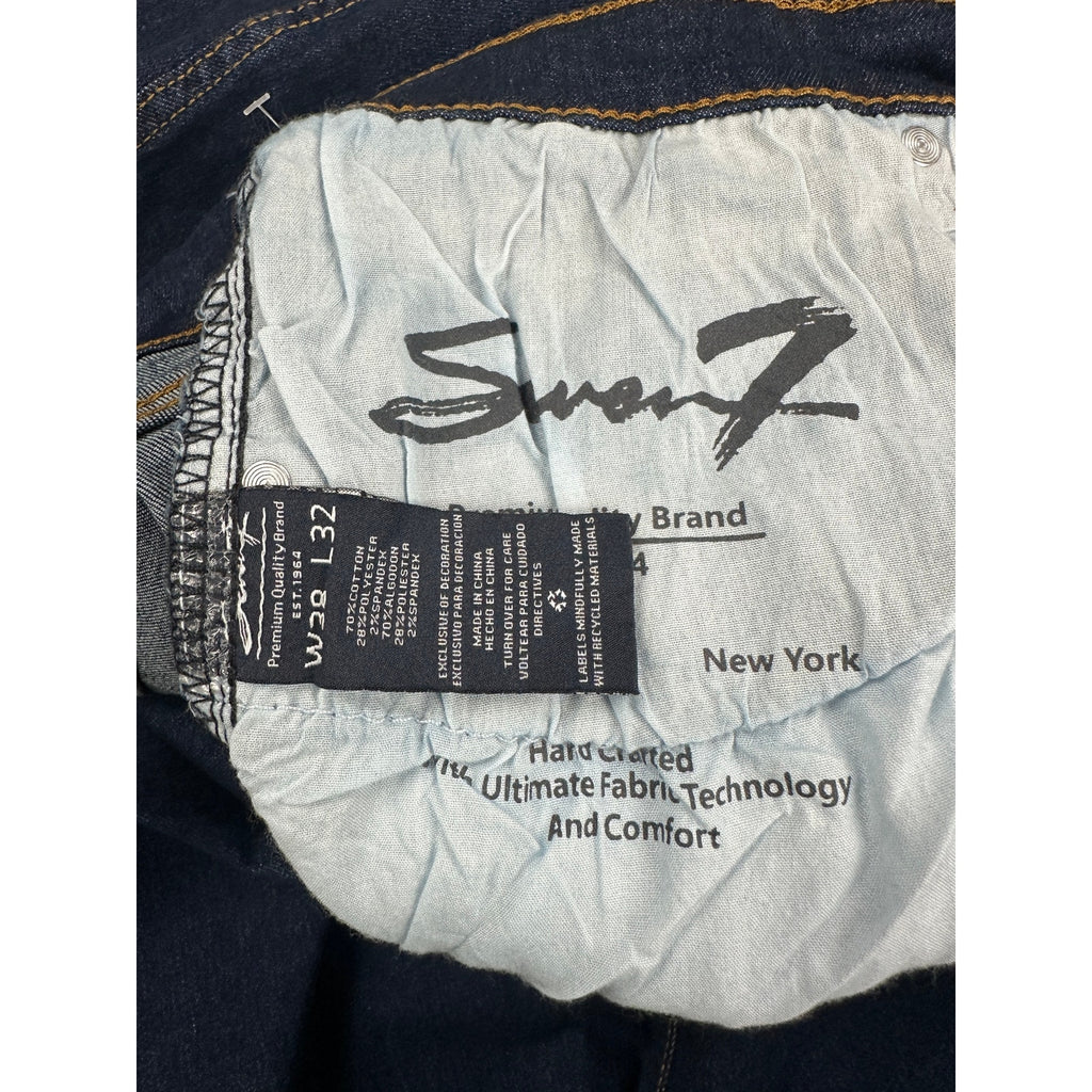 Seven7 Slim Straight Stretch Jean in Dark Rinse — Size 38x32