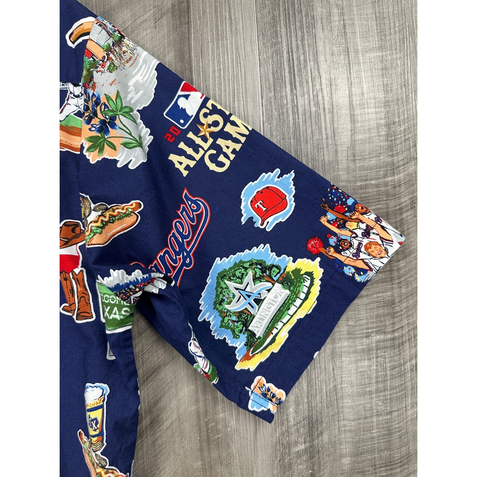 Reyn Spooner MLB Texas Rangers All Star Game 2024 Hawaiian Short Sleeve Shirt in Navy — Size Small // Preowned