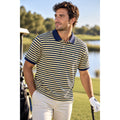Masters Collection 60's Two Ply Mercerized Striped Classic Pique Polo — Size Large // Preowned