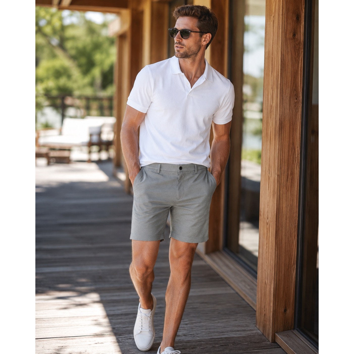 Robert Barakett Lomita Motion Shorts in Dusty Moss — Size 40