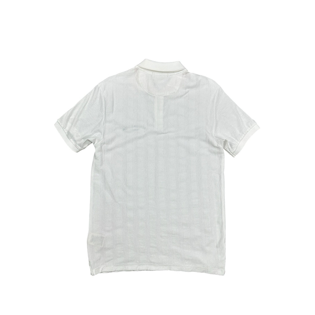 Scotch & Soda Popcorn Pique Zip Polo in Star White — Size Small