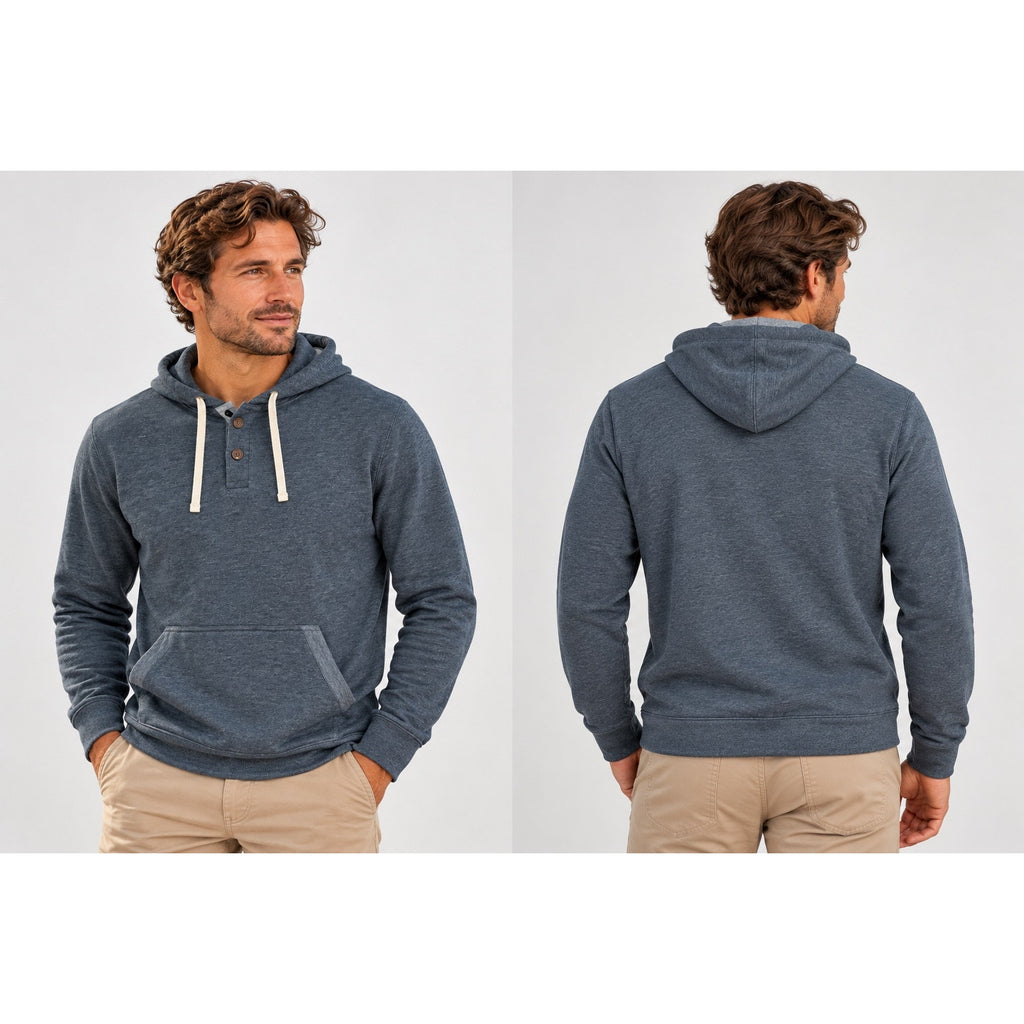 Toes on the Nose Coastal Pullover Soft Henley Hoodie — Size Small
