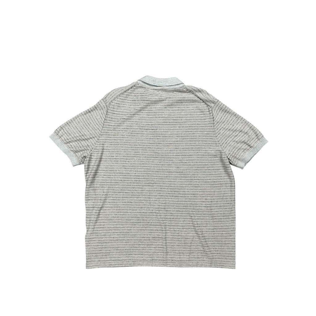 Billy Reid Vintage Striped Sweater Polo in Gray — Size 2XL
