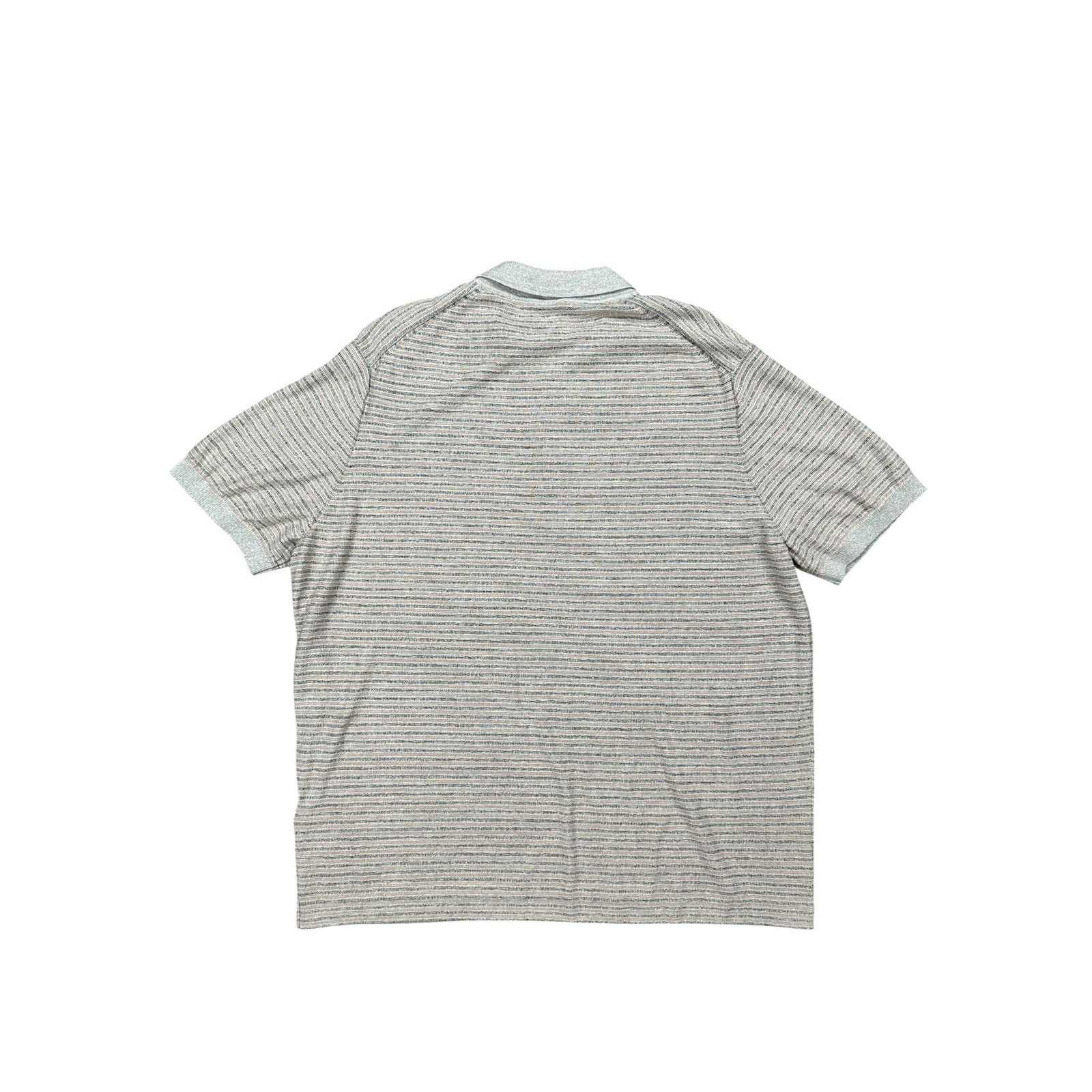 Billy Reid Vintage Striped Sweater Polo in Gray — Size 2XL