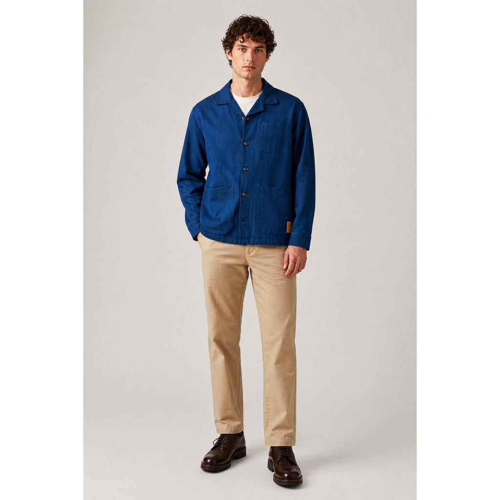 Scotch & Soda Texture Shirt Jacket in Insignia Blue — Size Medium
