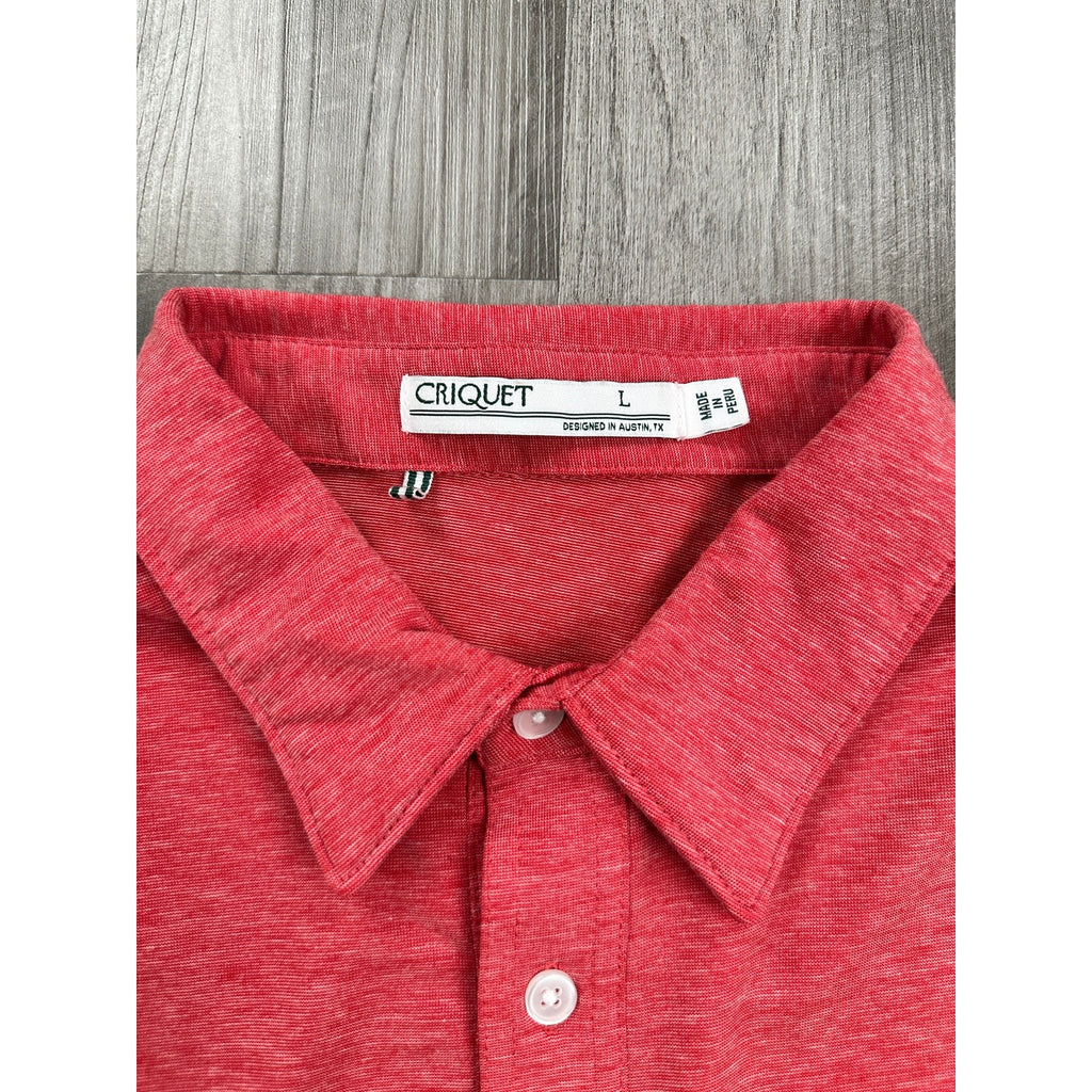 Criquet Performance Players Shirt Pocket Polo in Red — Size Large // Preowned