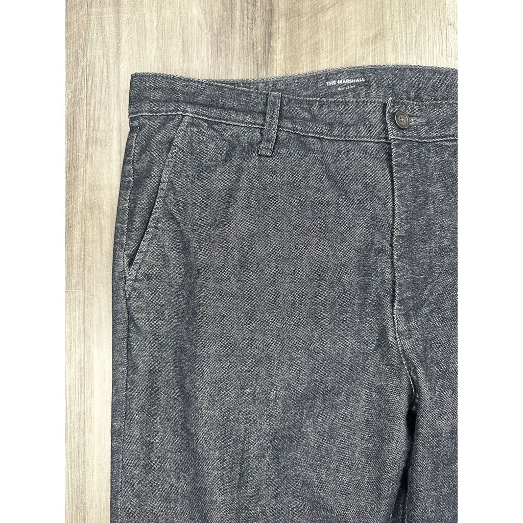 AG Adriano Goldschmied The Marshall Slim Chino Moleskin Pants in Heather Black — Size 38R // Preowned