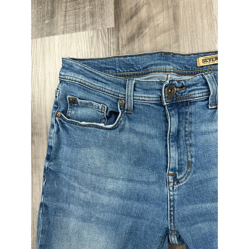 Seven7 Jean Co. Slim Straight Leg Premium Denim Jean in Light Wash — 32x32