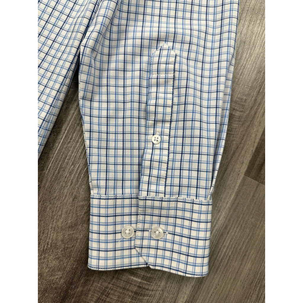 Mizzen+Main Leeward Performance Trim Fit Checkered Long Sleeve Button Down Shirt — Size XL // Preowned