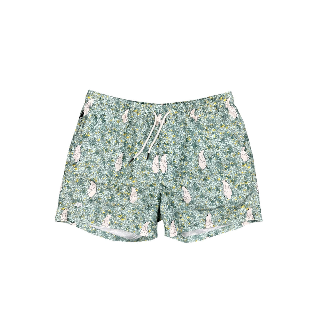 OAS Polar Bear Leaf Print Swim Trunks — Size XL // Preowned
