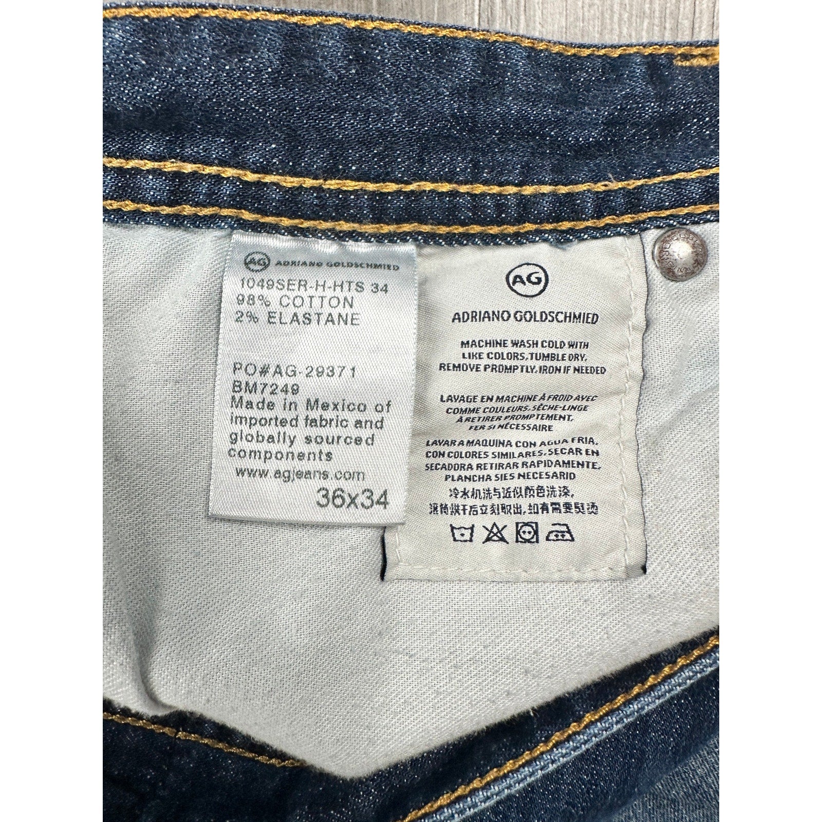 AG The Protégé Straight Leg Jeans Blue — Size 36x34