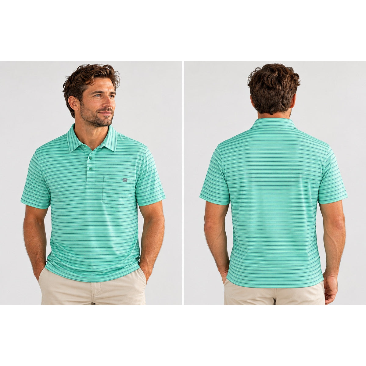 HUK Waypoint Ombre Stripe Polo — Size Medium