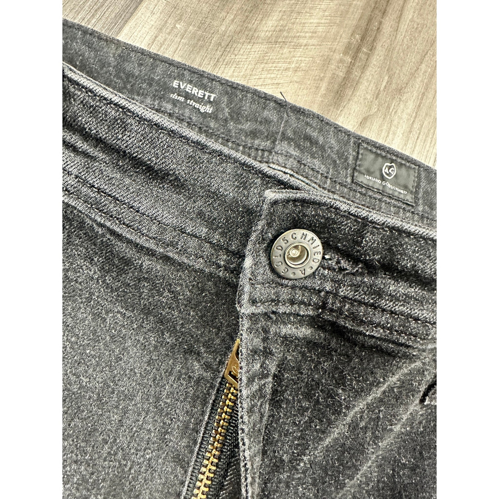 AG Adriano Goldschmied Everett Slim Straight Jean in Black — Size 36x32 // Preowned