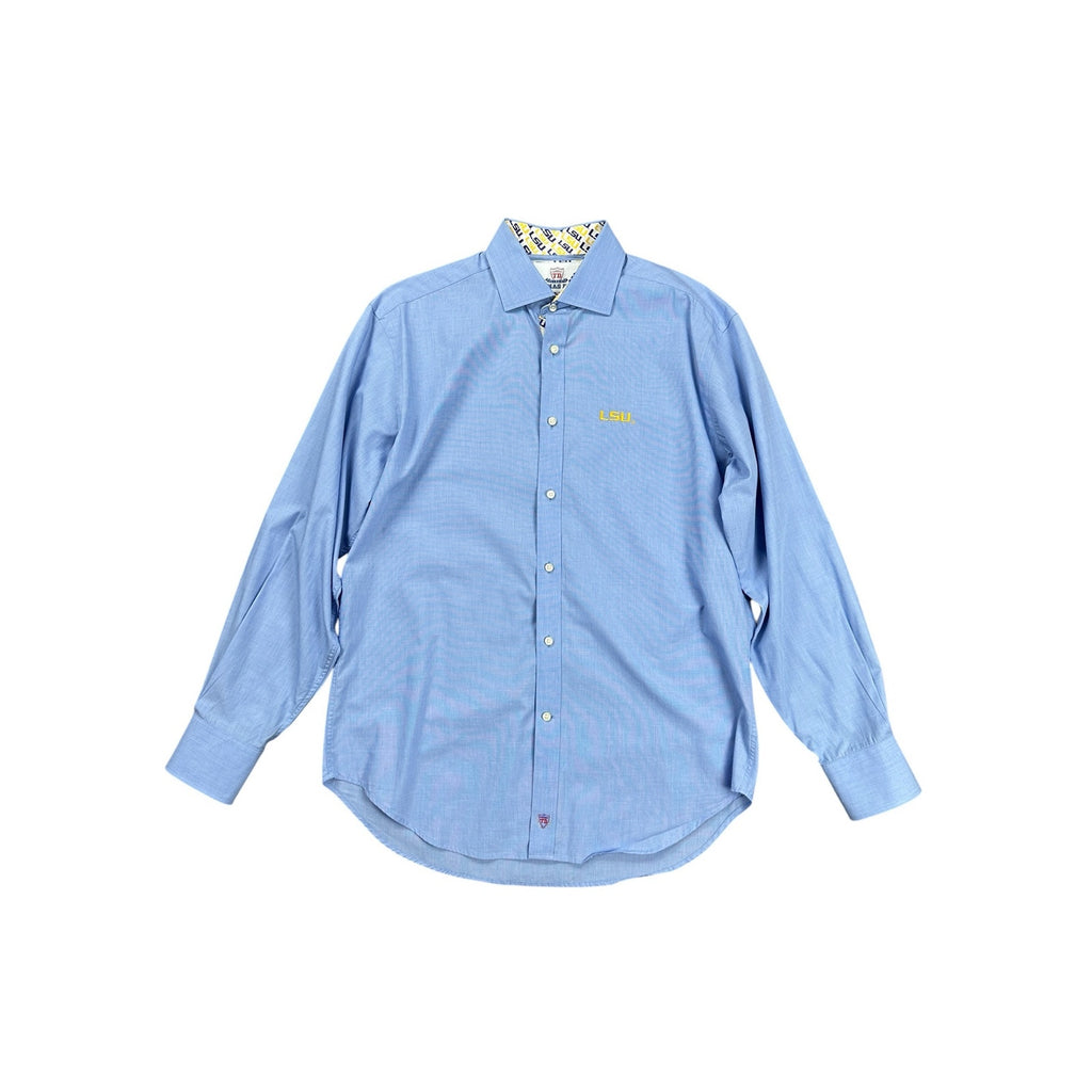 Thomas Dean LSU Tigers Collegiate Long Sleeve Button Down in Light Blue — Size Medium // Preowned