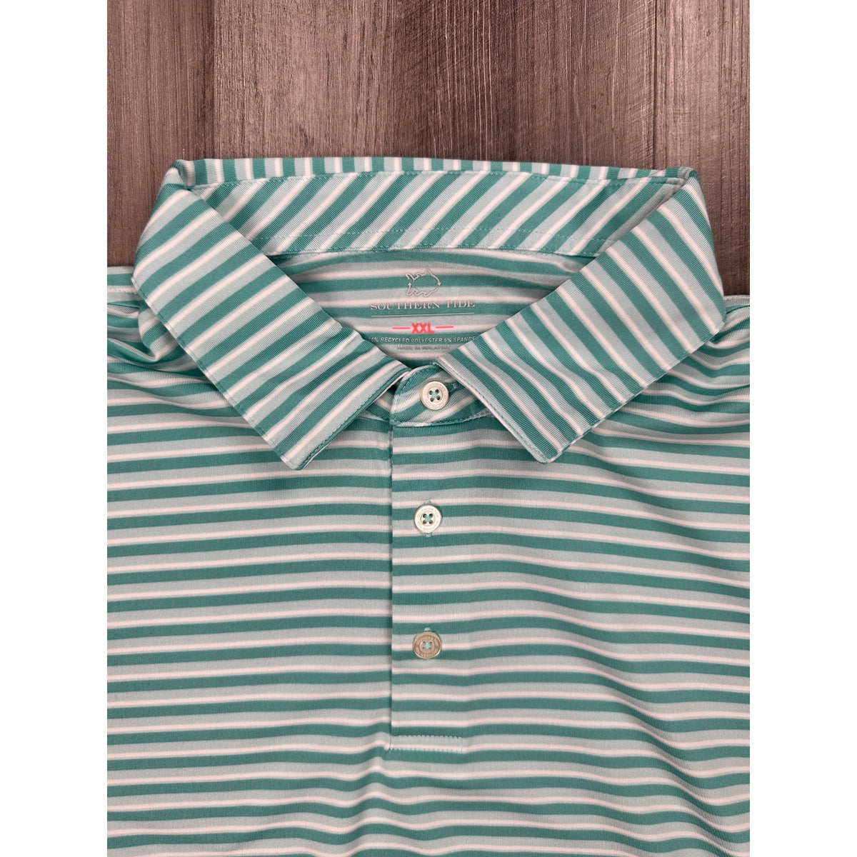 Southern Tide Driver Gulf Stripe Short Sleeve Performance Polo — Size 2XL // Preowned
