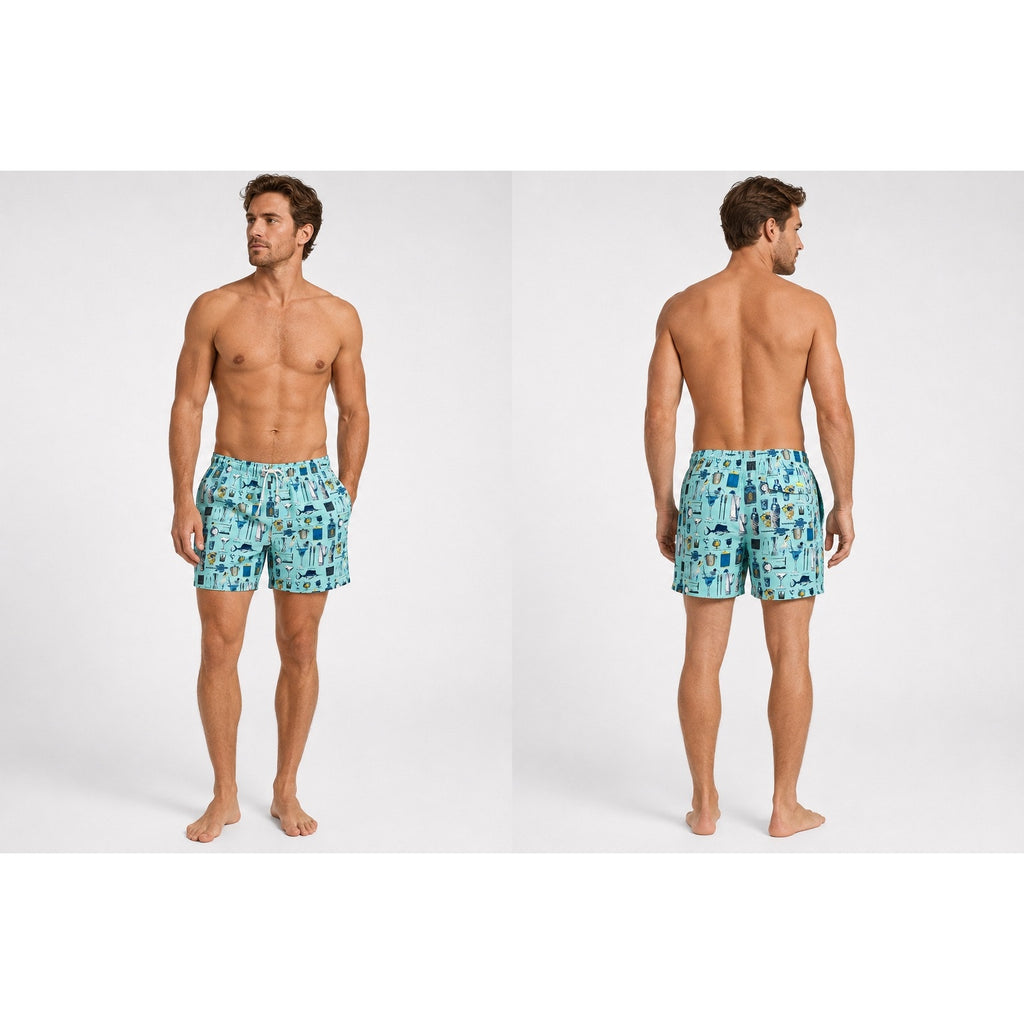 Tommy Bahama Aloha Cocktail Bar Swim Trunks in Mint Green — Size 2XL // Preowned