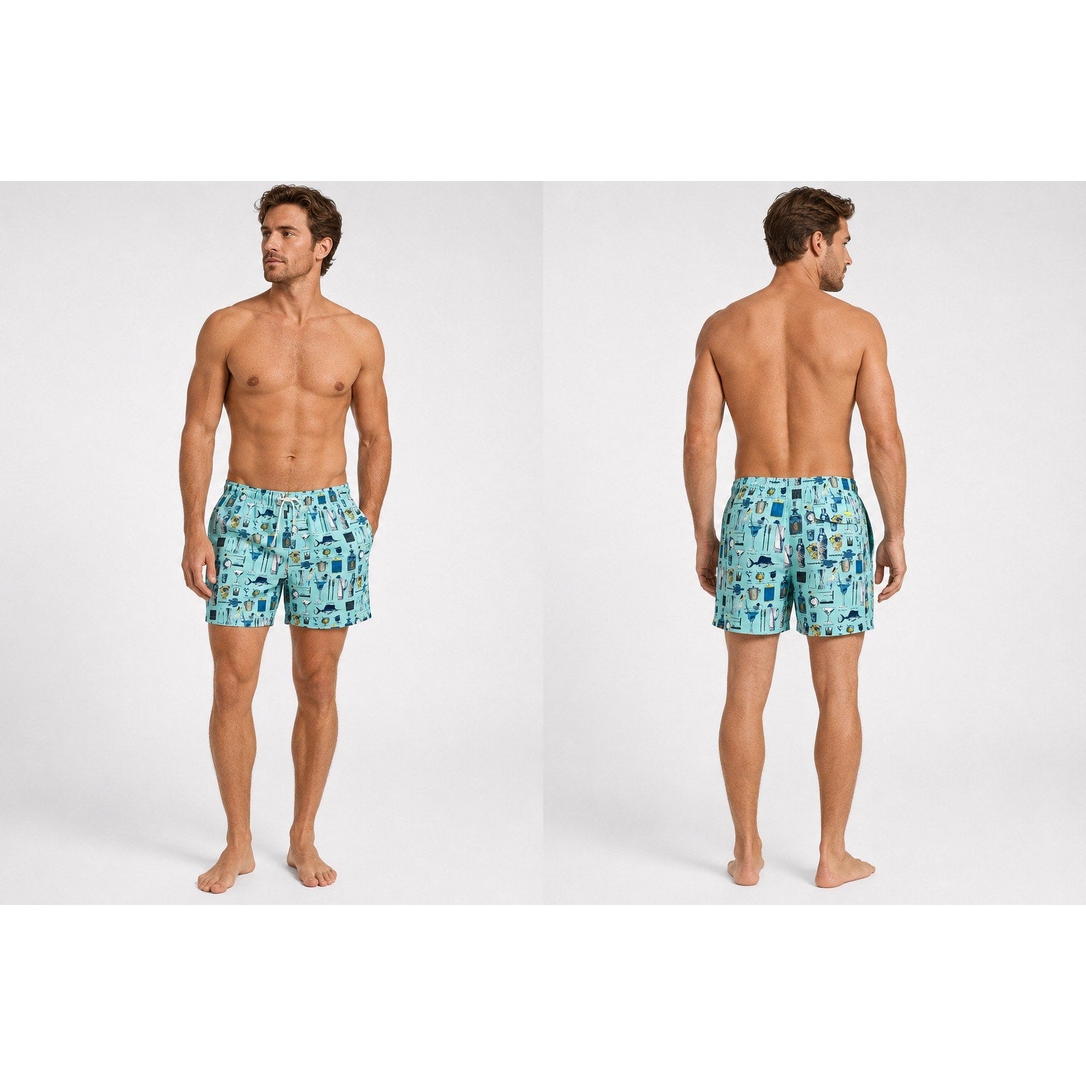 Tommy Bahama Aloha Cocktail Bar Swim Trunks in Mint Green — Size 2XL // Preowned