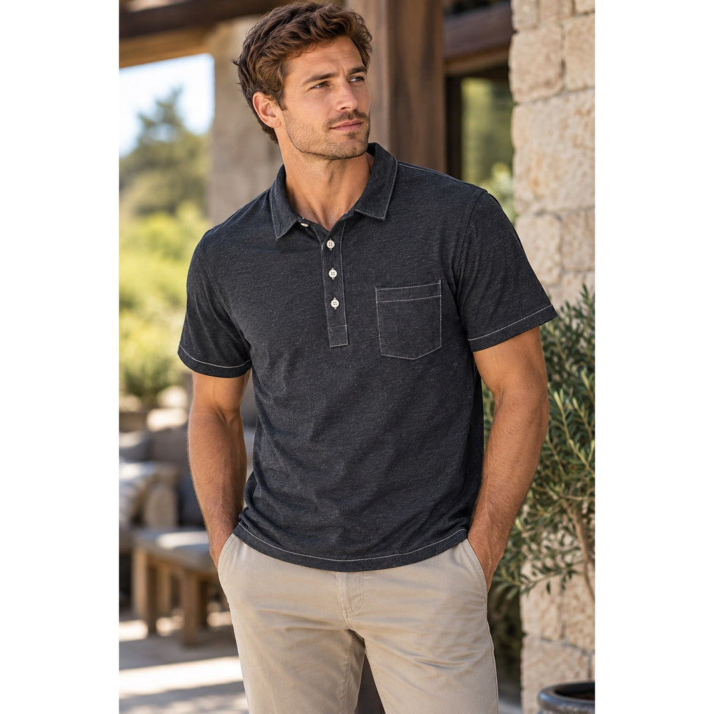 Billy Reid Heathered Pensacola Polo — Size Large // Preowned