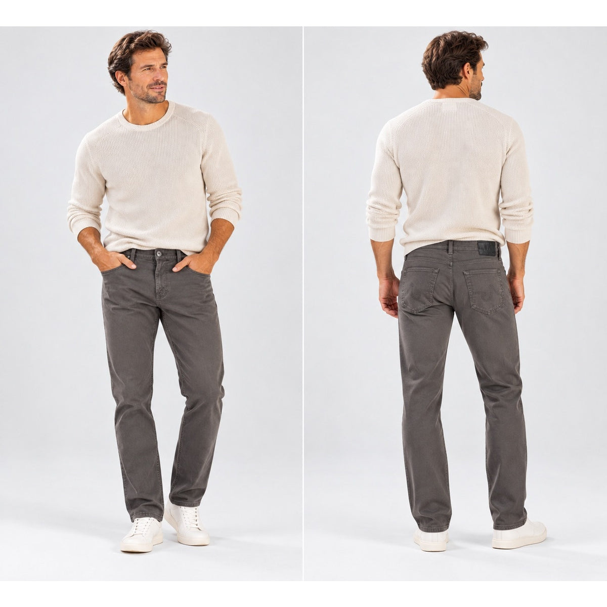AG Adriano Goldschmied The Graduate Tailored Leg Sueded Stretch Sateen Chino Jeans — Size 32x32 // Preowned