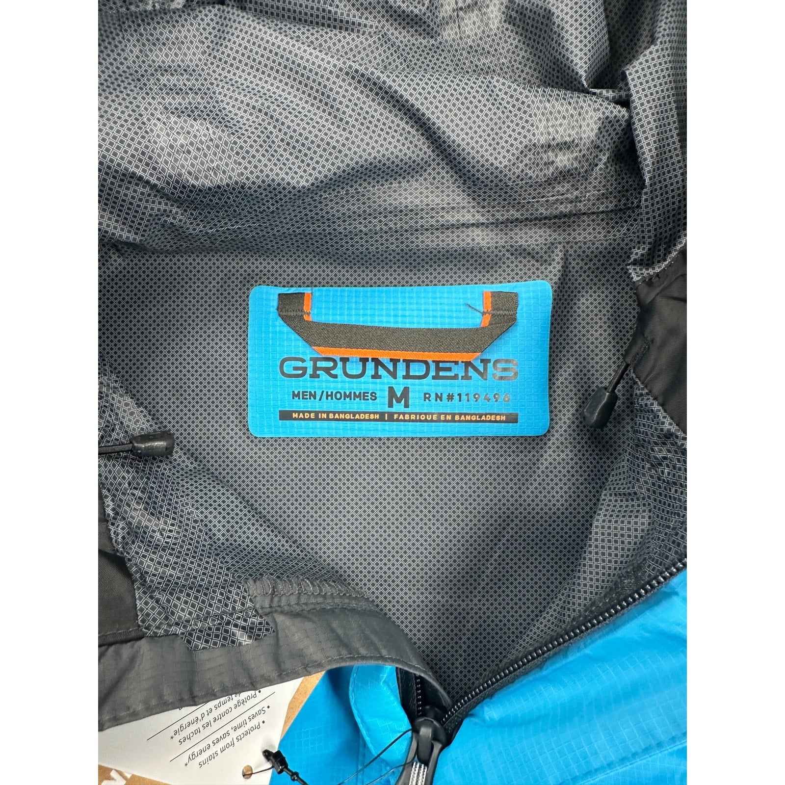Grundens Trident Ripstop Hooded Jacket in Coastal Blue — Size Medium