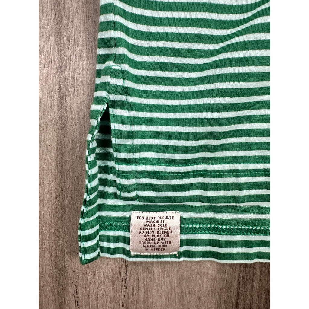 Peter Millar Andrews Stripe Mercerized Cotton Polo in Green Light Green — Size XL // Preowned