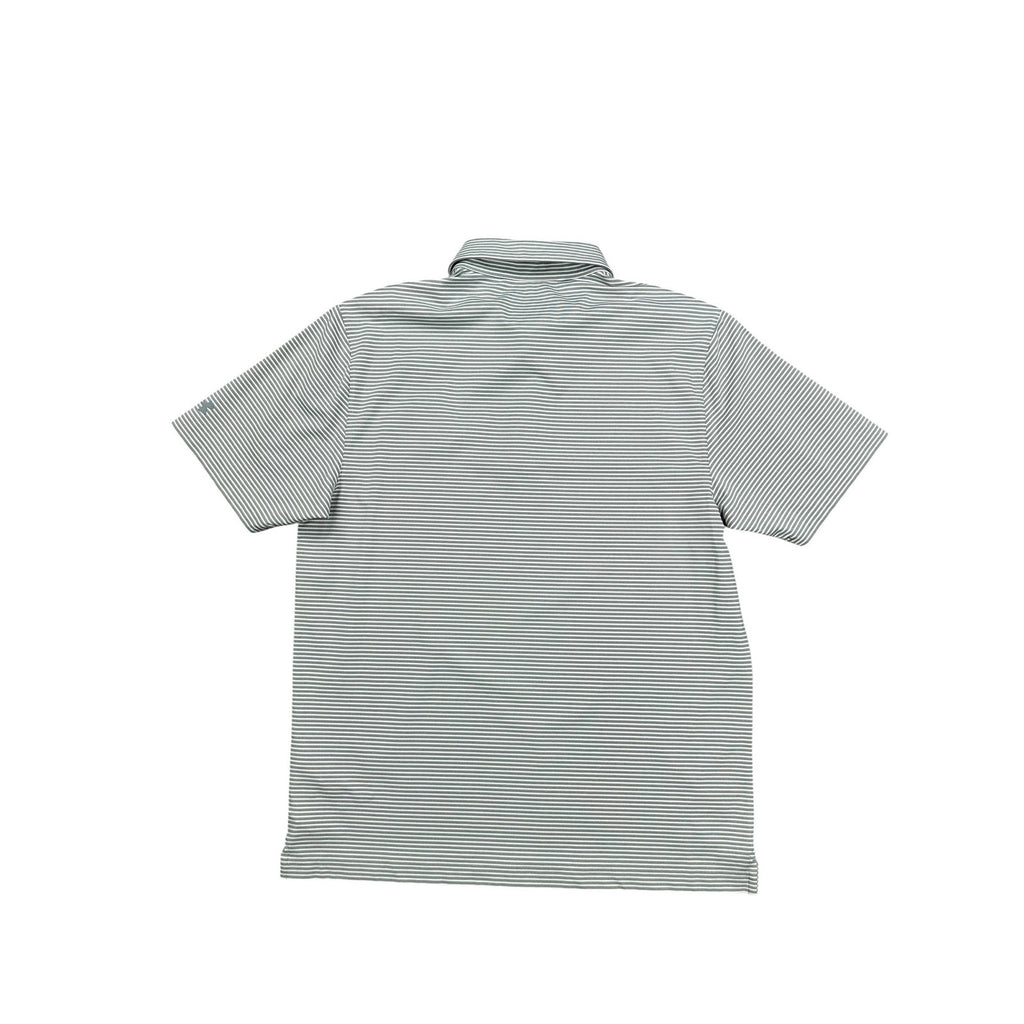 Under Armour Auburn Tigers HeatGear Loose Fit Striped Golf Polo in Gray White — Size Large // Preowned