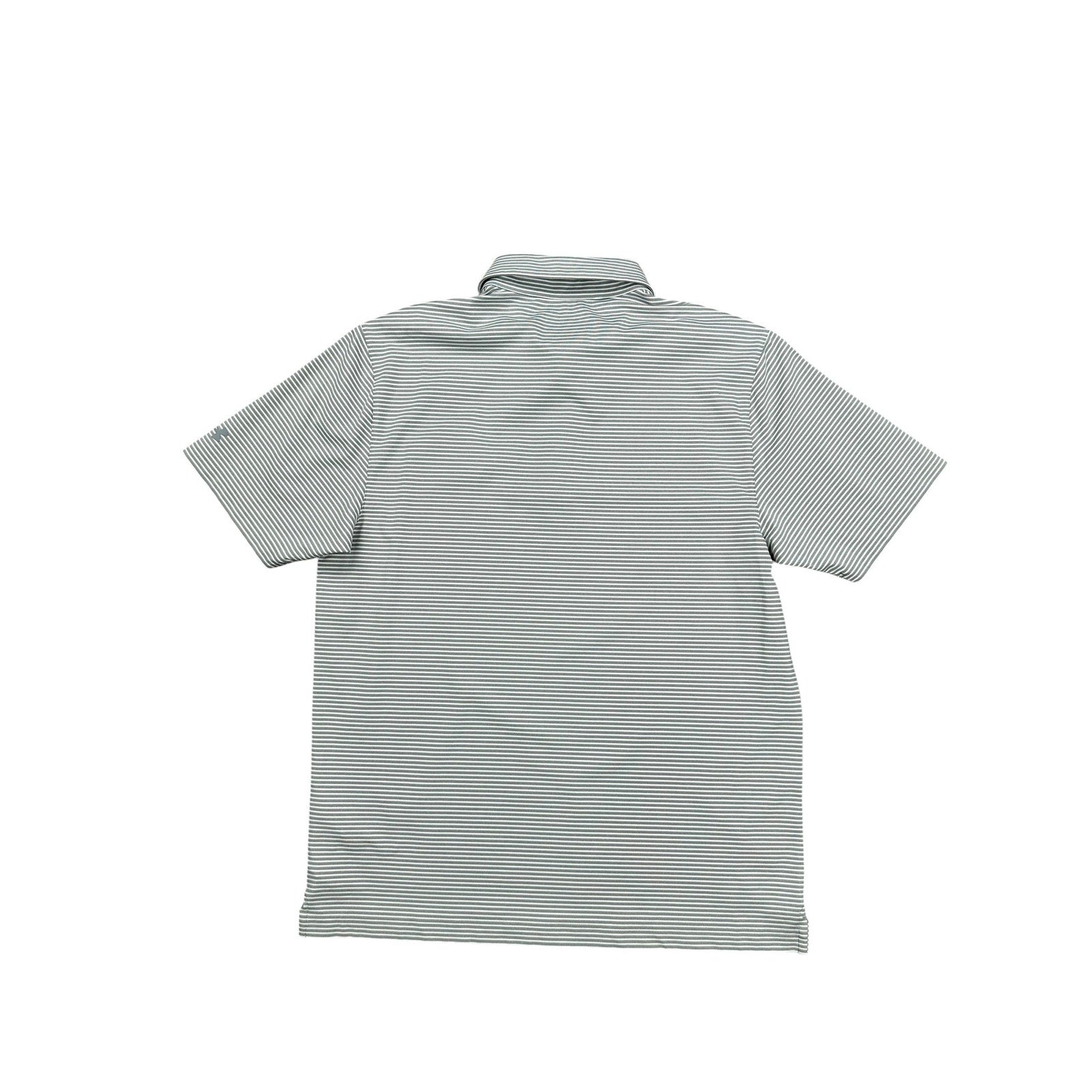 Under Armour Auburn Tigers HeatGear Loose Fit Striped Golf Polo in Gray White — Size Large // Preowned