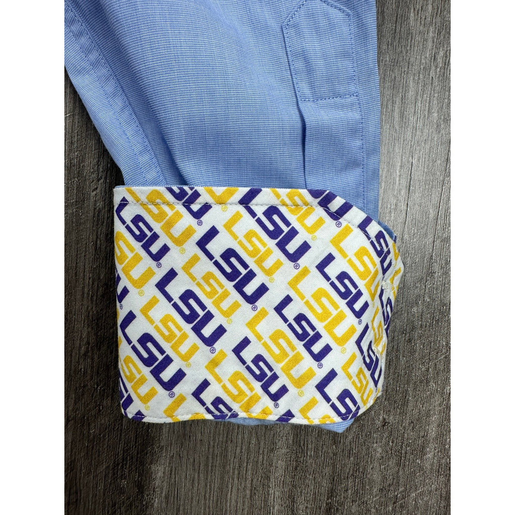 Thomas Dean LSU Tigers Collegiate Long Sleeve Button Down in Light Blue — Size Medium // Preowned