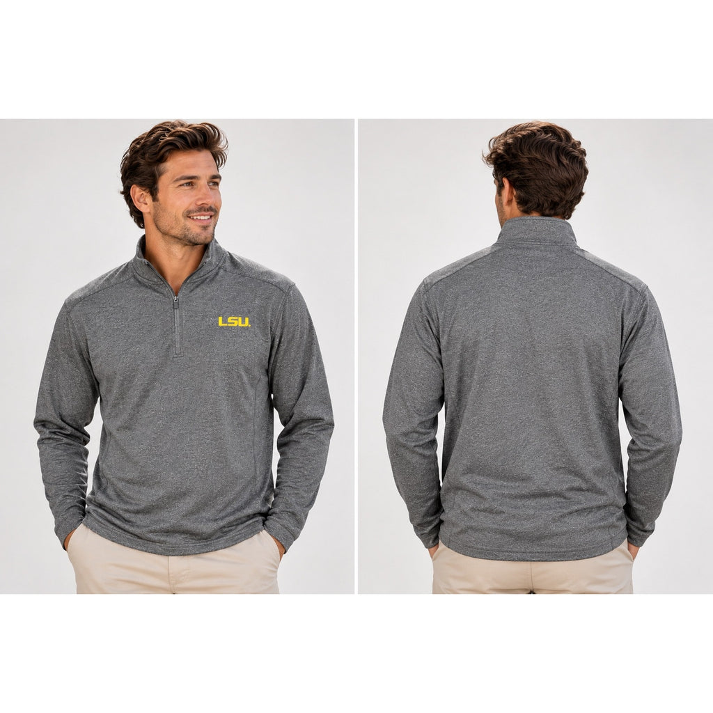 Majestic Section 101 LSU Tigers Performance Quarter Zip Pullover — Size XL