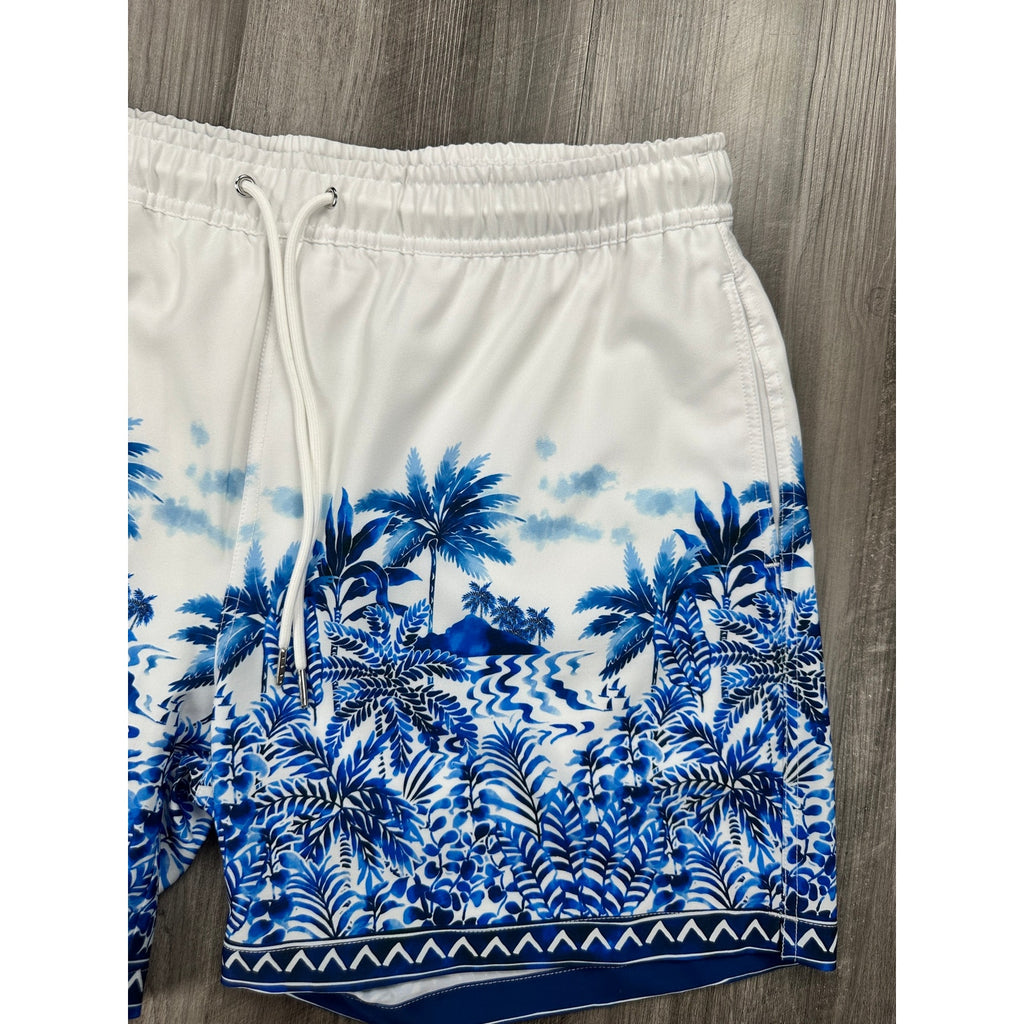 Robert Graham Tropical Palms Swim Trunks Riviera — Size Large