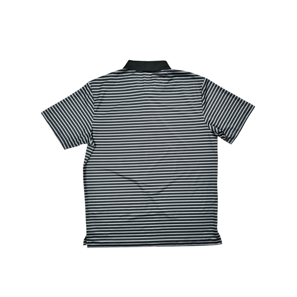 Grateful Dead x Section 119 Performance Striped Polo in Black and Grey — Size Large // Preowned