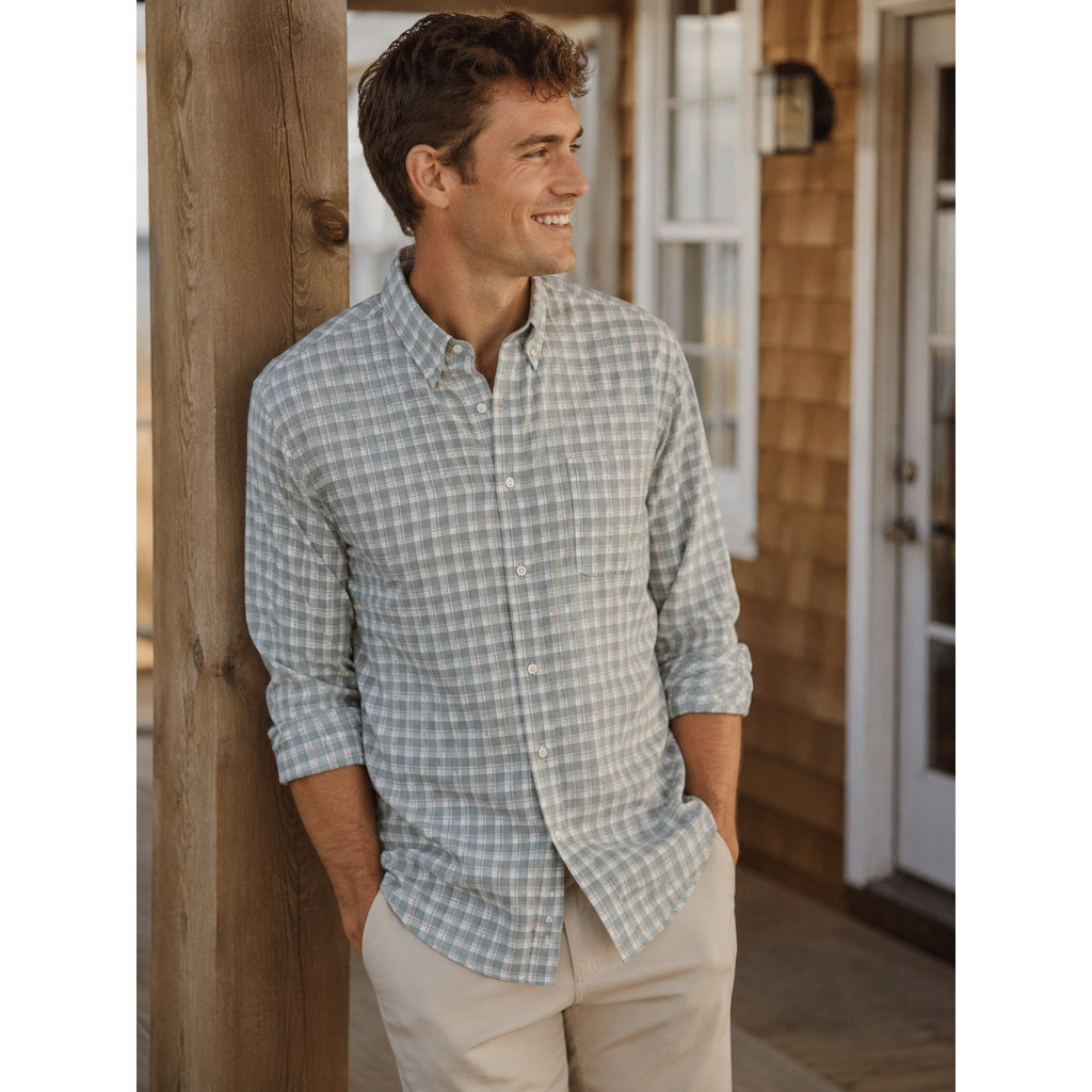 The Normal Brand Plaid Long Sleeve Button Down in Gray Tan Red and White — Size XL // Preowned