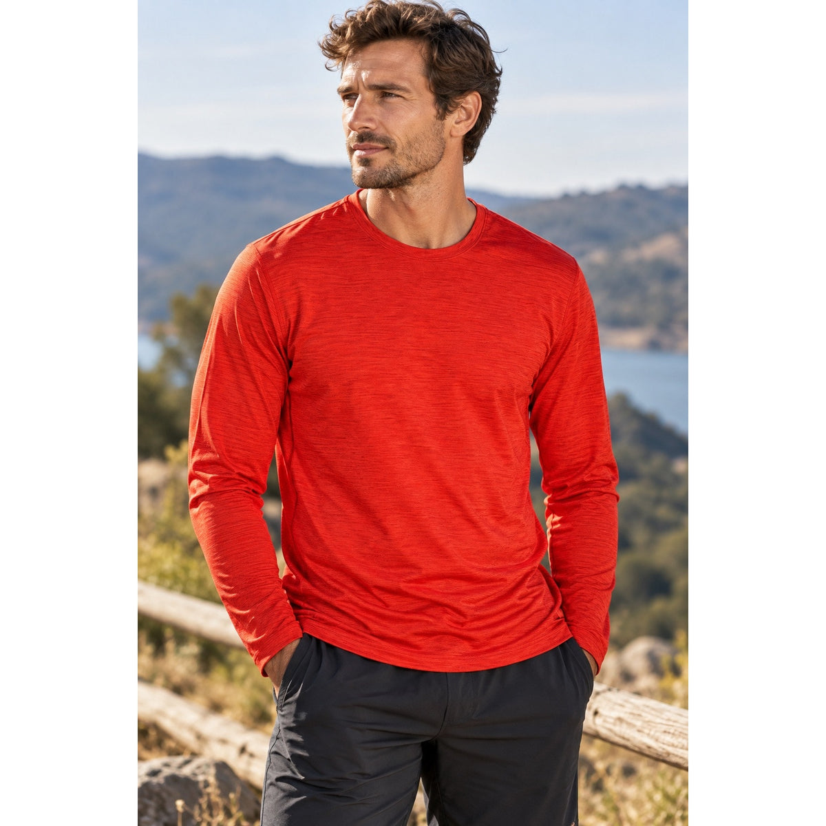 Ten Thousand Versatile Long Sleeve Mesh Performance Tee — Size Large // Preowned
