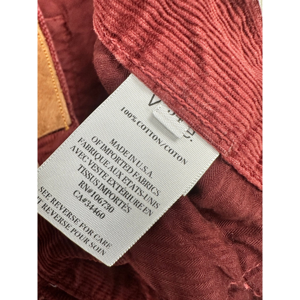 Vince Velvet Corduroy Skinny Fit Made in USA Button Fly Jeans in Brick Red — Size 34 // Preowned