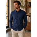 7 Diamonds 4-Way Stretch Oxford Long Sleeve Button Down in Navy — Size 2XL